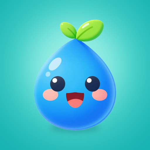 The Drip Drop Garden icon: a happy water drop with a little sprout