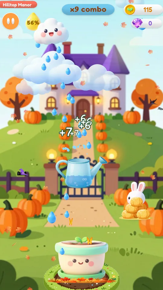 Rain over a hilltop manor